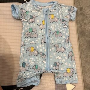 Little sleepies shorty,  Blue elephants snuggles bamboo